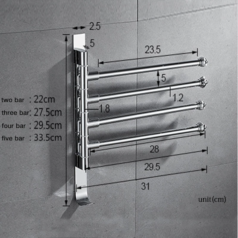 Вешалка для полотенец из нержавеющей стали ногтей 5/4/3 вешалка с крючками ванной