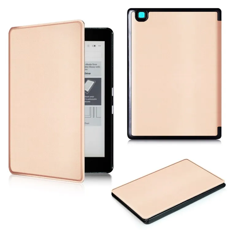 Умный ультратонкий Магнитный чехол из искусственной кожи для 6," Kobo Aura H2O Edition 2 eReader - Цвет: Gold