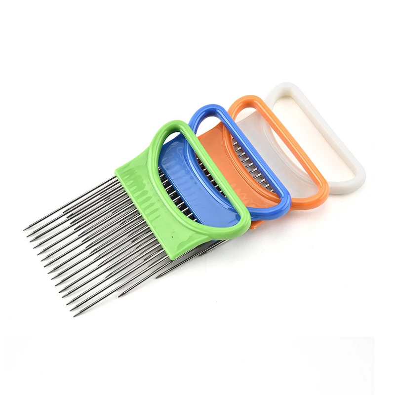 Луковая игла безопасный держатель вилка для лука фрукты овощи резака томатов