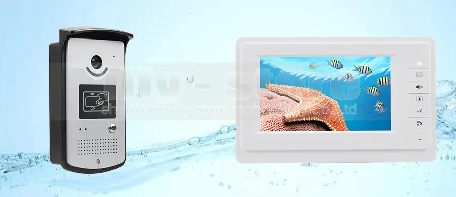 DIYSECUR 7 дюймов видео домофон система 700TVL камера монитор RFID брелок разблокировка 1V3