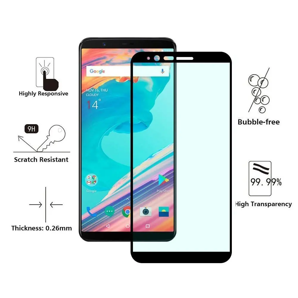 2 шт DOHKO 2.5D полное покрытие протектор экрана закаленное стекло для OnePlus 5 T OnePlus5T One Plus 5 T 9 H стеклянная защитная пленка