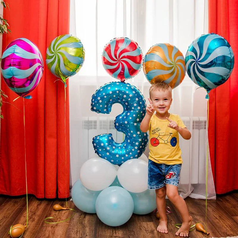 18 дюймов Runod леденец мельница точка фольга шары детский душ День рождения