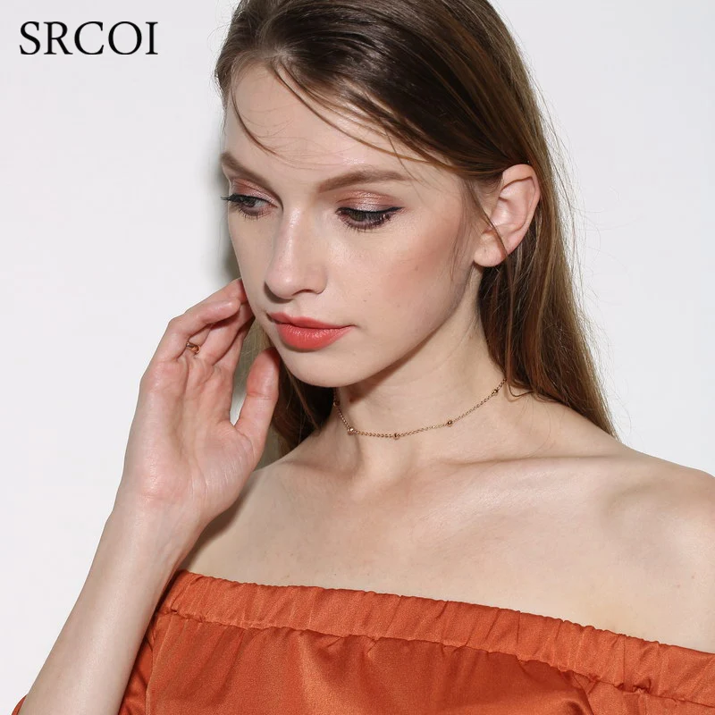 SRCOI изящная цепочка чокер золотого и серебряного цвета ожерелье с тонкими