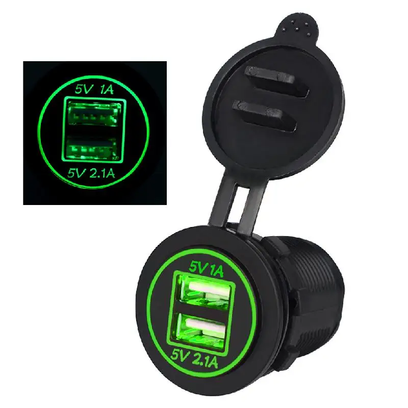 

1PC 12V-24V 2 Port USB Car Charger Power Adaptor Cigarette Lighter Socket Splitter