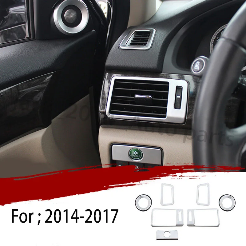 Air outlet frame ABS Серебряный автомобиль модификация внутреннее окно Лифт панель Крышка отделка центральной полосы управления для Honda Accord 9th - Название цвета: Air outlet frame