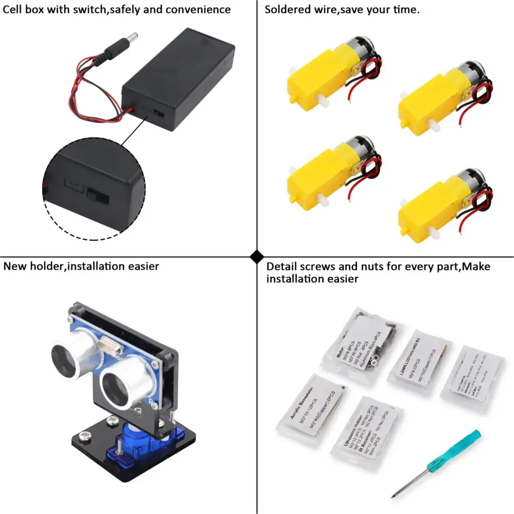 Многофункциональный робот-автомобильный комплект LAFVIN R3 MEGA328P 4WD ультразвуковой