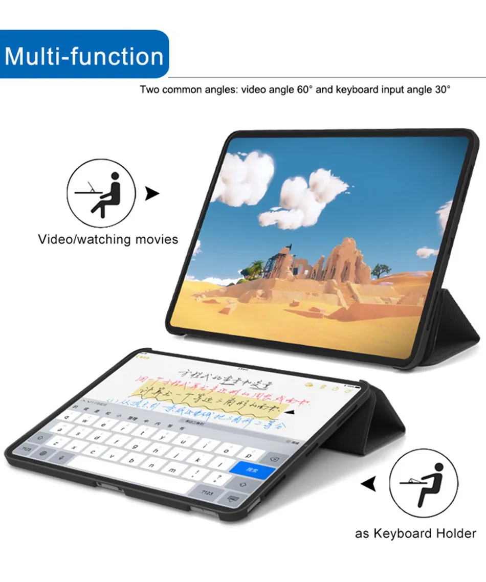 WOW чехол на магните, умный чехол для iPad, 12,9 дюймов, трехслойный, противоударный, Авто Режим сна, Чехол для iPad Pro 12,9, A1876, A2014, A1895, a1983