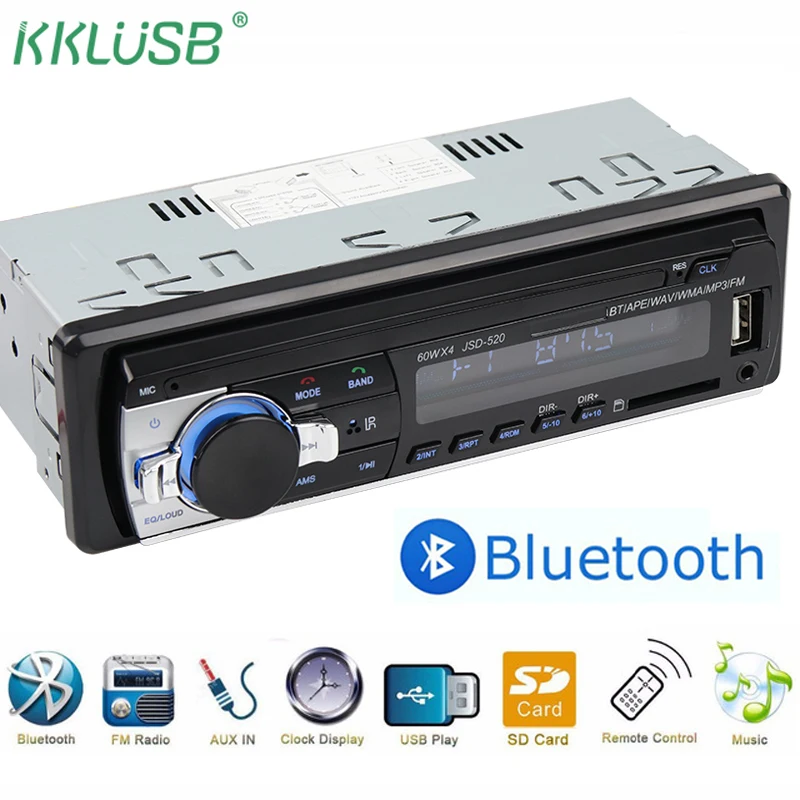 Авторадио JSD-520 авто стерео 1 Din автомагнитола 12 в bluetooth V2.0 FM Aux Входной приемник