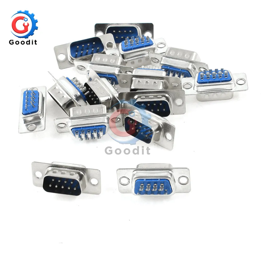 10 шт. RS232 DB9 последовательный VGA 9-контактный разъем гнездовой 2-рядный припой тип