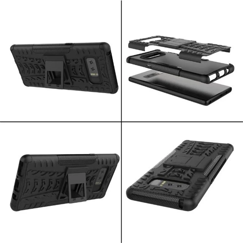 Heavy Duty Armor Phone Cases For Samsung Galaxy Note 8 TPU PC Plastic Dual Case With Stand Silicon Cover Funda | Мобильные телефоны