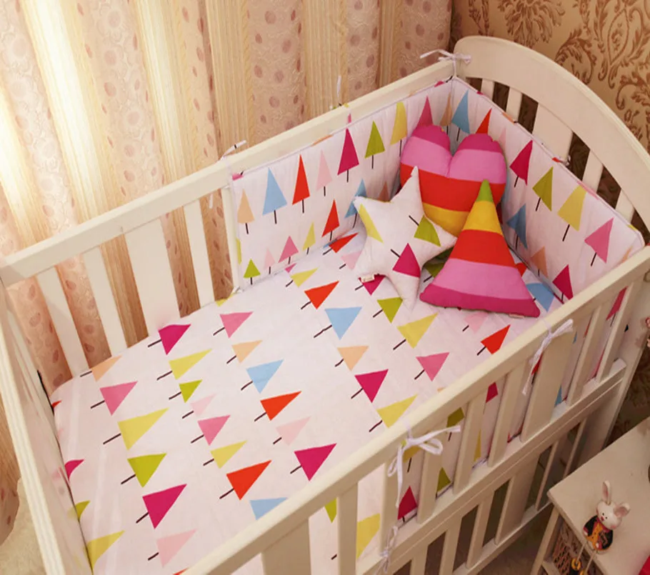 200*28 CM Baby Bed Bumper One Piece Anti-collision Cotton Prints Cot Infant Filling Bedding | Мать и ребенок