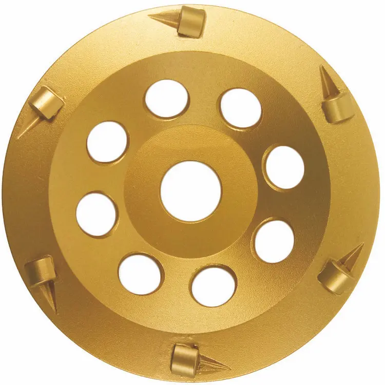 

PCD03 PCD Grinding Cup Wheel 5 Inch PCD Concrete Grinding Disc with Six Quarter PCD for Epoxy Glue Coating Removing 9PCS