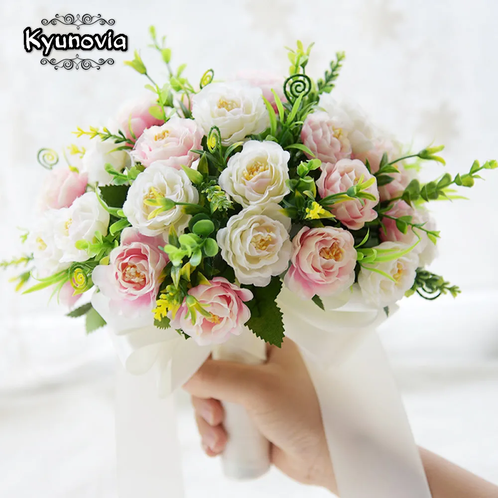 Kyunovia букет подружки невесты розовый свадебный Искусственный цветок casamento