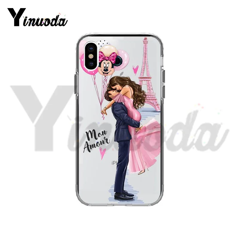 A5 Yinuoda, черный, коричневый цвет, волосы для мамы, девочки, королева, чехол для телефона, чехол для телефона, для iPhone 8, 7, 6, 6S Plus, X, XS, MAX, 5, 5S, SE, XR, 10, чехол, крышка - Цвет: A5