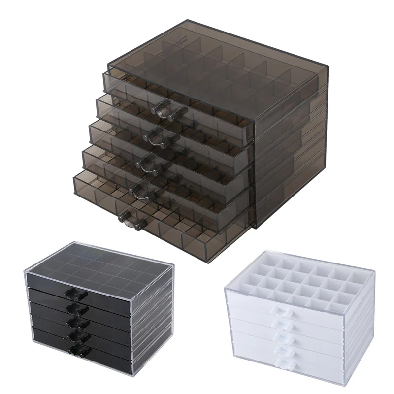 120 Grids Nail Decoration Sequence Organize Box Transparent Empty Nail Art Isplay Holder Case Manicure Tool