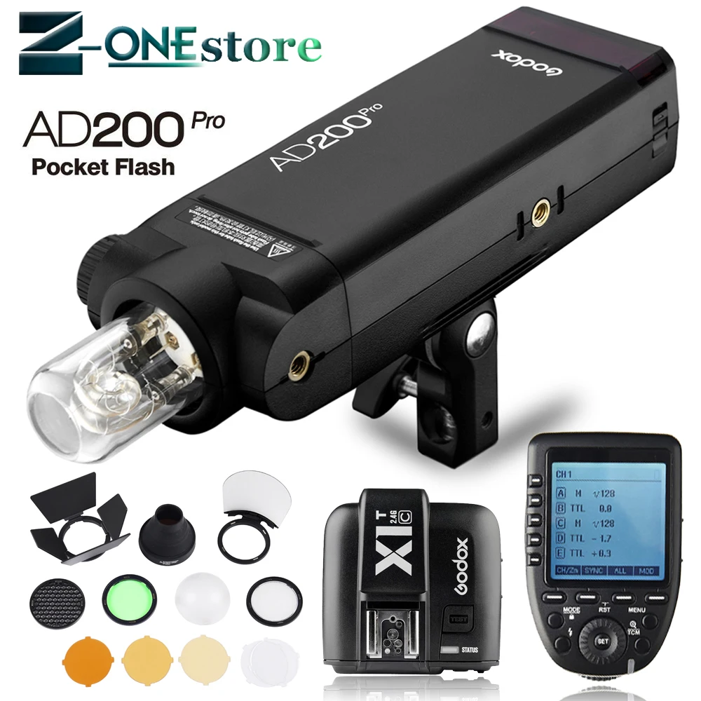 Внешняя вспышка Godox AD200pro 200Ws AD200 PRO карманная для Sony Nikon Canon Fuji TTL HSS 2 4G беспроводная