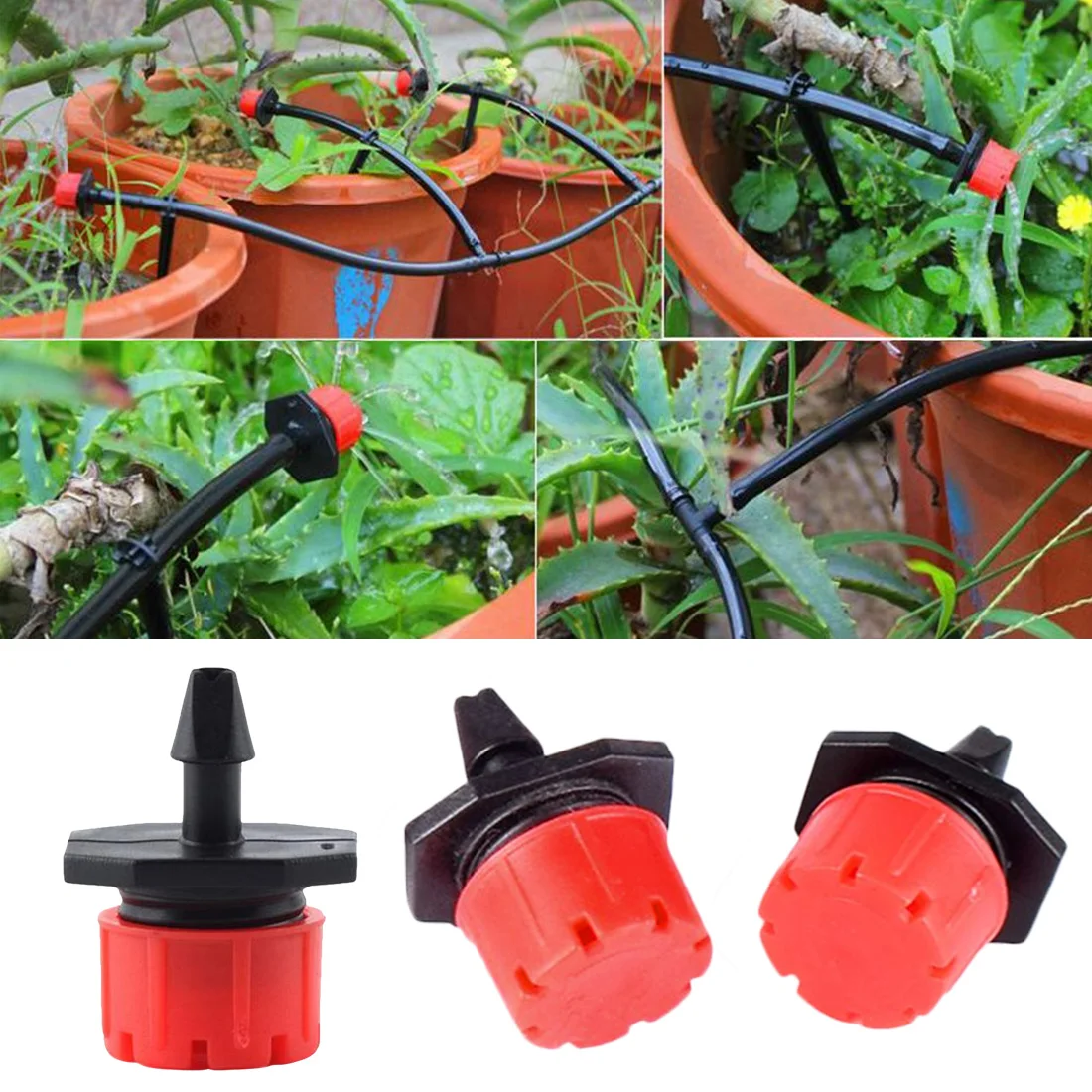 

100pcs/set Adjustable Water Dripper Head Sprinkler Garden Irrigation Micro Flow Dripper Drip Head Irrigation Sprinklers