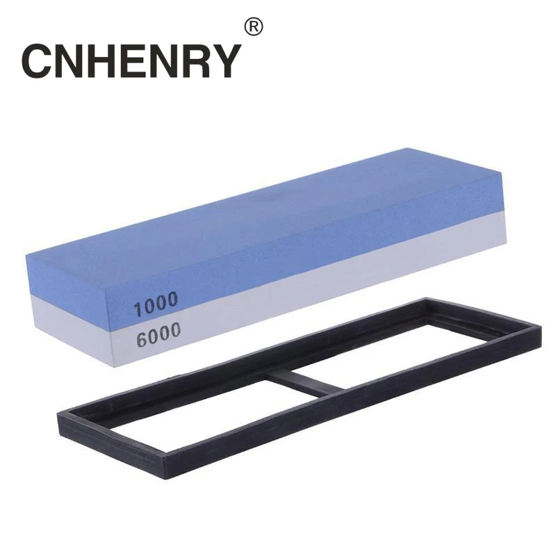 6000 1000 Knife Sharpener Stone Double Side grit whetstone for Kitchen sharpening tool bamboo base Sharpener Angle Guide1000/6000 - Цвет: 6000 1000