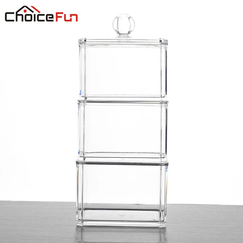 Выбор Забавный хит продаж 3 яруса квадратные офисные аксессуары прозрачный
