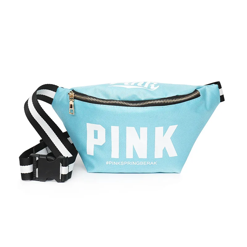 Waist Bag 2 Raisvern, расшитый блестками розовый спортивный костюм с буквенным принтом, Женский комплект из двух предметов, футболка, топы и штаны, комплект, костюмы, повседневный облегающий комплект из 2 предметов - Цвет: Waist Bag 2