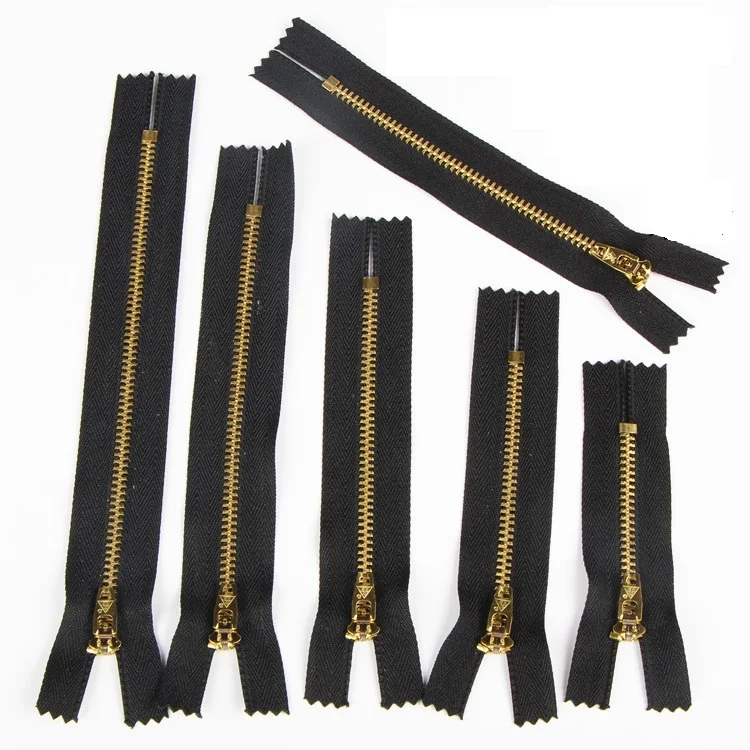 

4# Size Brass Teeth Black Zipper For Jeans Sewing Garments Handbag Craft Sewing With 7/9/10/11/12/13/15/18 CM