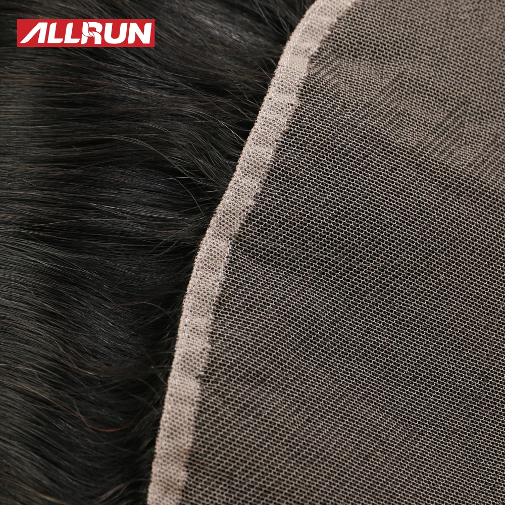 Allrun, бразильские прямые волосы, 1 шт, 13*4, Фронтальная застежка на шнурке, не Реми, человеческие волосы на шнурке, фронтальная, 8-20 дюймов, низкое соотношение