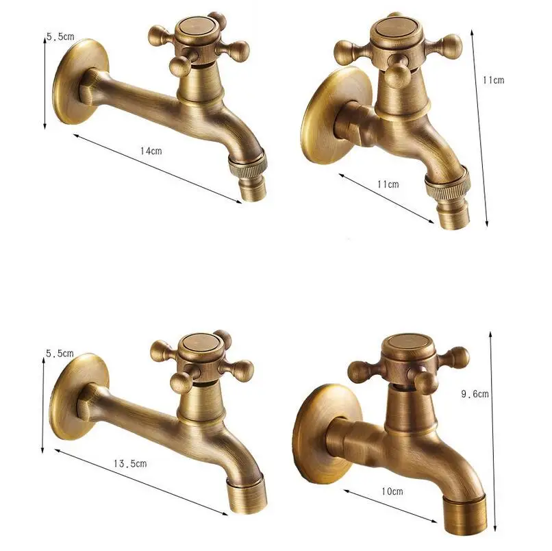 Vintage Dual Use Faucet Bathroom Wall Mounted Single Cold Water Washing Machine Sink Mop Pool Outdoor Garden Tap|Смесители для