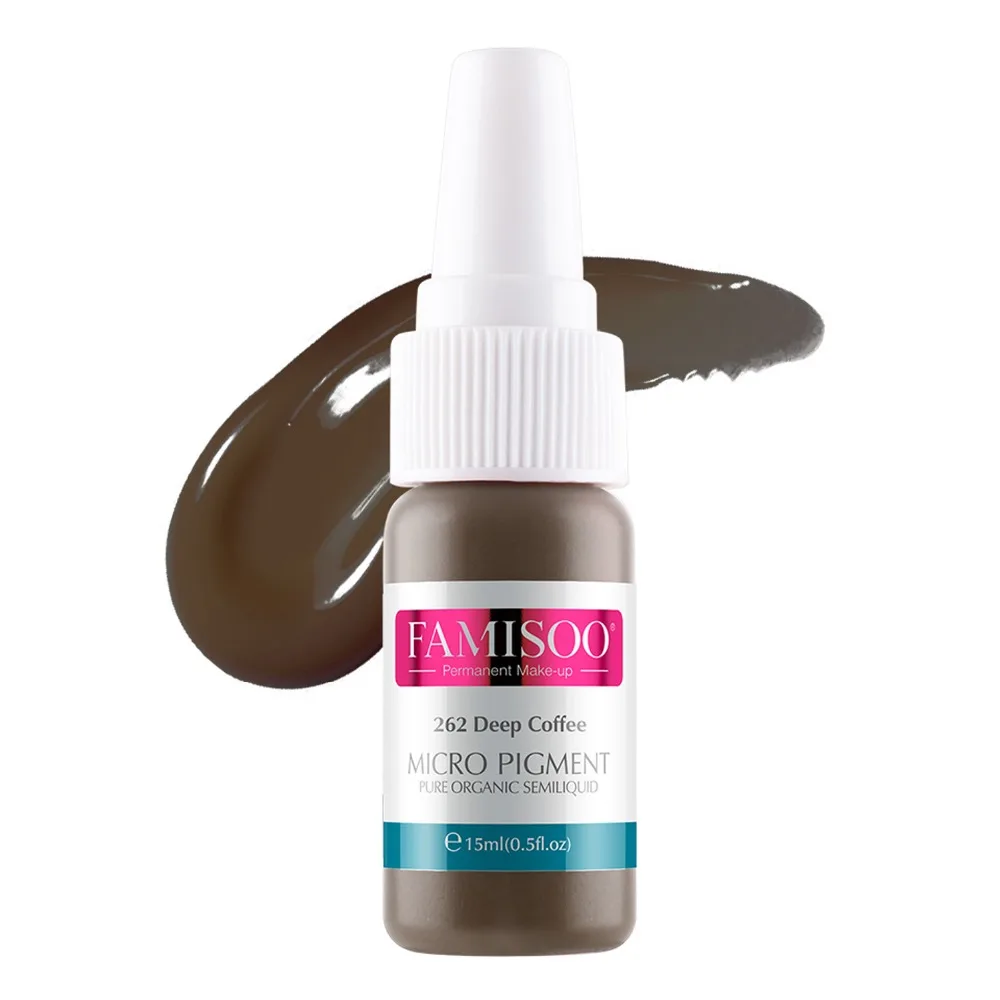 FAMISOO Deep Coffee Ink Permanent Makeup Pigment 15Ml Cosmetic Tattoo Set Paint For Microblading Eyebrow Lip Body | Красота и