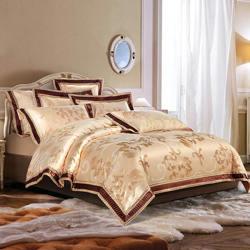 Новое поступление queen King size сатин-жаккард постельное белье Роскошные свадебные постельных принадлежностей подшивки Pillowcases38