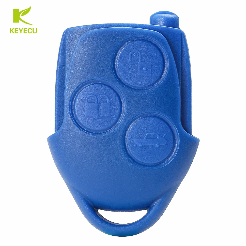 

KEYECU 10PCSX Replacement Blue 3Button Remote Key Shell Case Cover for Ford Transit 2006 2007 2008 2009 2010 2011 2012 2013 2014