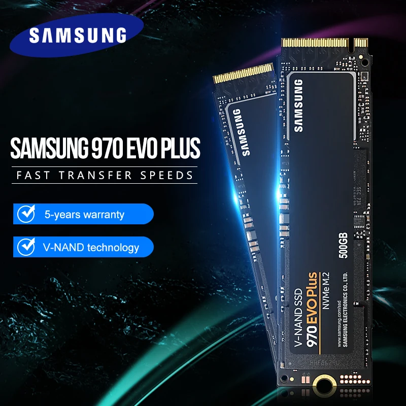 Samsung 970 EVO Plus SSD 250 ГБ NVMe M.2 2280 500 1 ТБ Внутренний твердотельный накопитель TLC PCIe 3 0x4