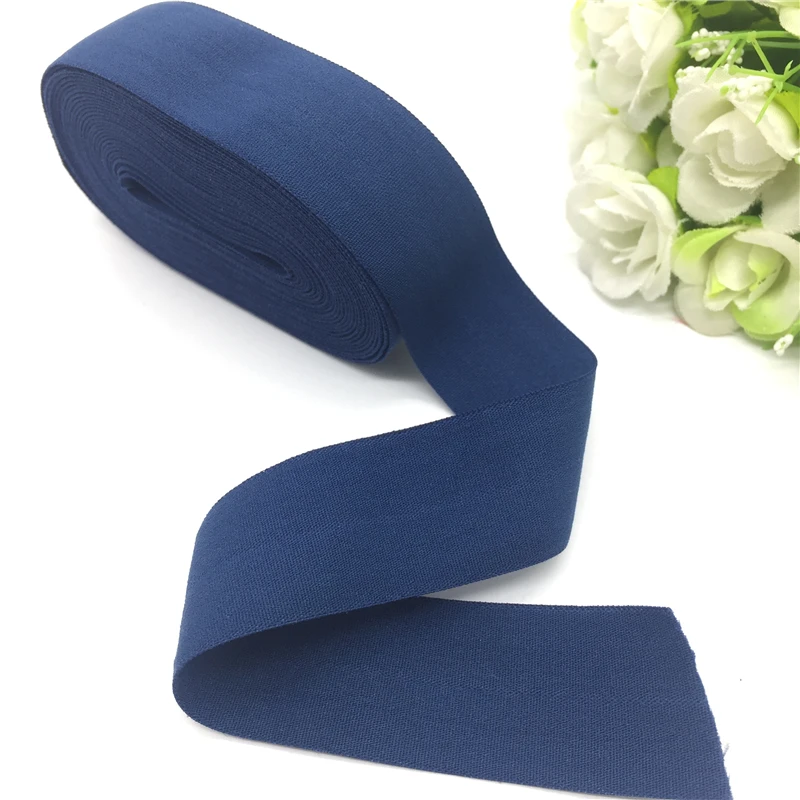 18 цветов, 5 ярдов, 1 дюйм(25 мм), эластичная лента, многослойная, спандекс, лента для шитья, кружевная отделка, пояс, аксессуары для одежды - Цвет: Navy Blue