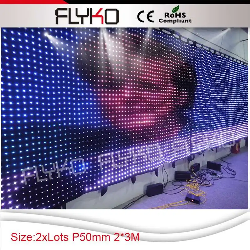 Flykostage P50MM 2X3M сценический эффект фон светодиодный видео экран занавеска