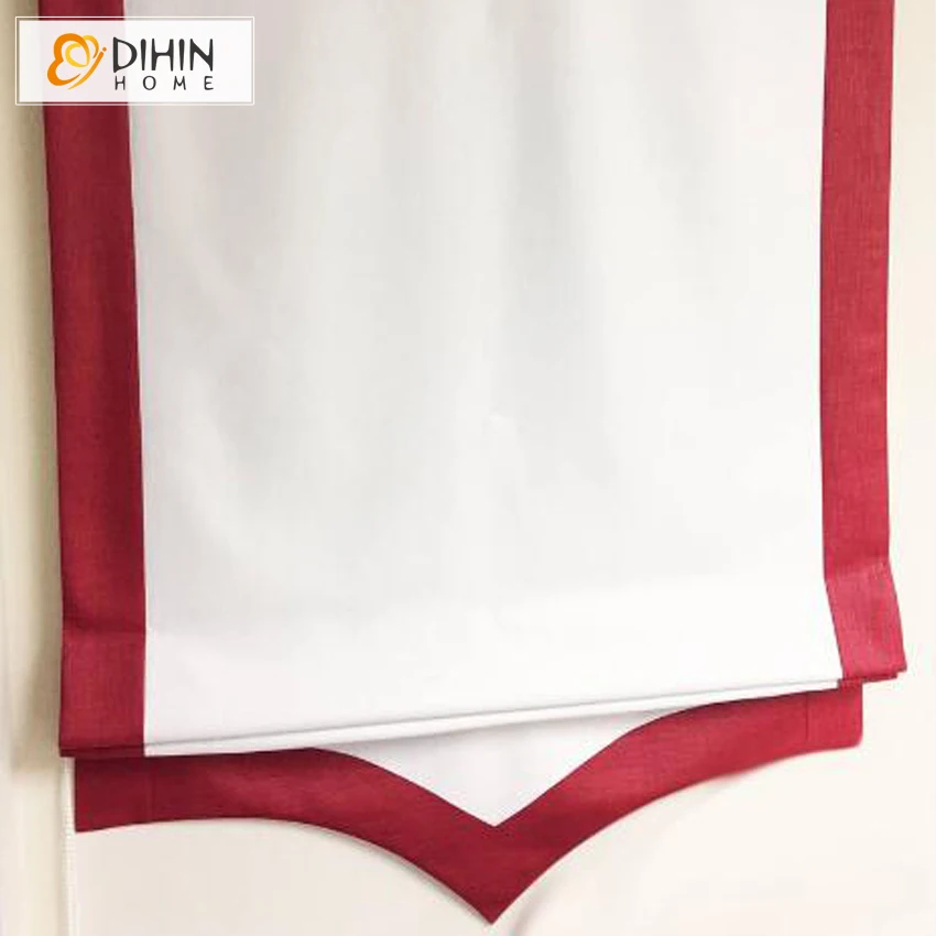Modern Custom Roman Shades With Red Strips Light Filter / Full Blackout Shade Easy Install Window Curtains | Дом и сад