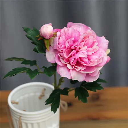rose red Йо Чо Пион цветок из искусственного шелка розы букет белый пион Свадебная Домашняя вечеринка, праздник украшения гирлянды аранжирование цветок искусство - Цвет: rose red