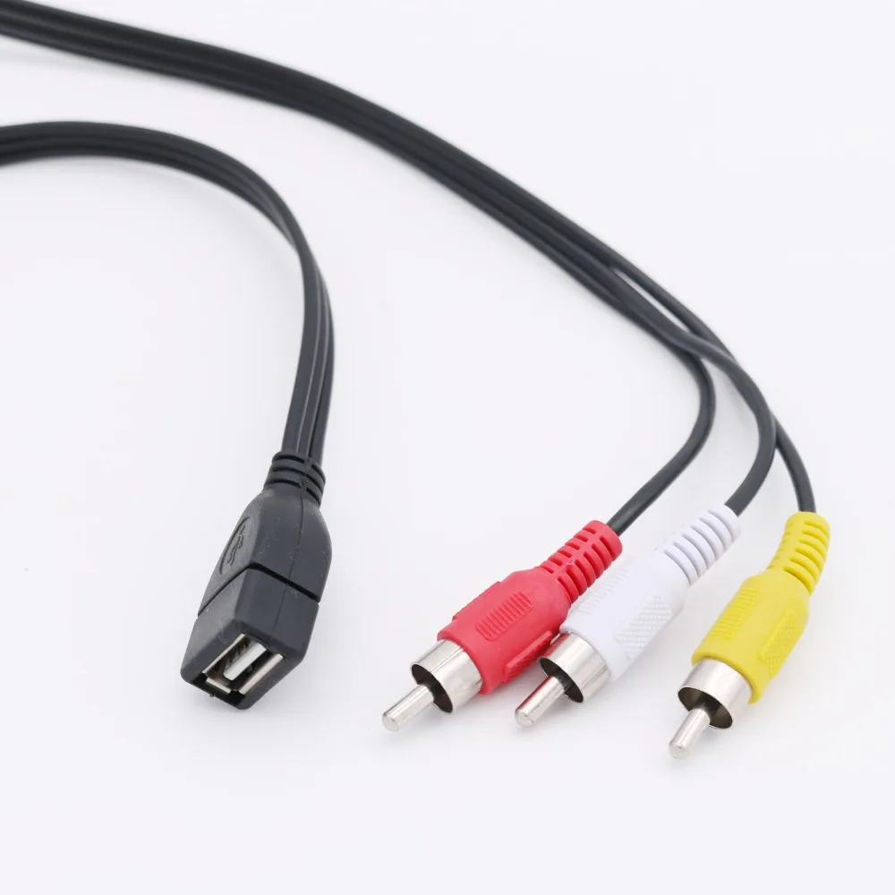 1 шт. USB 2,0 A Female to 3 RCA Male Line переходник lotus кабель USB to AV pc tv аудио-видео кабель телеприставка 5 футов