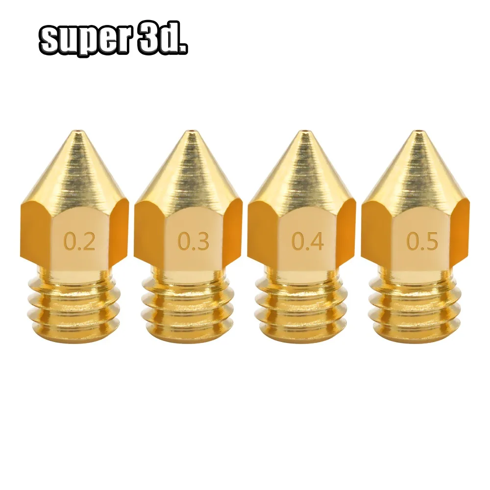 

5/10pcs 5/10PCS MK8 Brass Nozzle 0.2MM 0.3MM 0.4MM 0.5MM Extruder Print Head Nozzle For 1.75MM CR10 CR10S Ender-3 3D Printer Acc