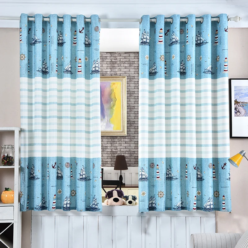 Современные шторы с принтом для гостиной Короткие Занавески кухни Мультяшные