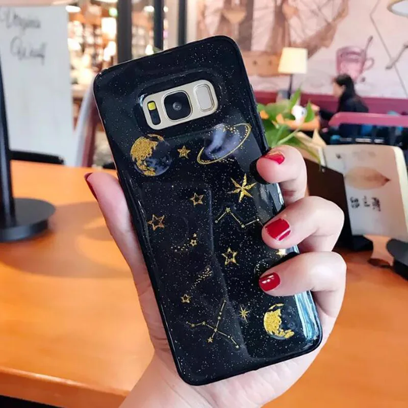YeLun чехол с блестящими звездами для Samsung Note9 A320 A520 A6 A6Plus A8 J6 J3 J7 2018 Девичья Мягкая