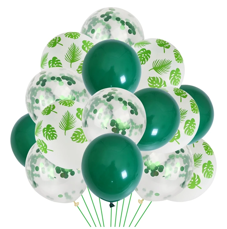 FENGRISE Palm Leaf Tropical Party Balloons Wild One Birthday Ballons Confetti Latex Baloons Jungle Safari Hawaiian Party Decor