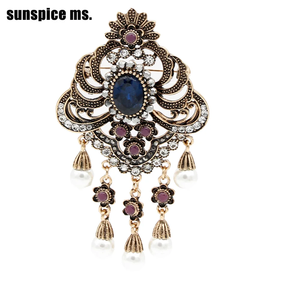 Винтажная брошь с булавкой SUNSPICE MS Женская имитацией жемчуга|flower brooch pin|flower broochbrooch