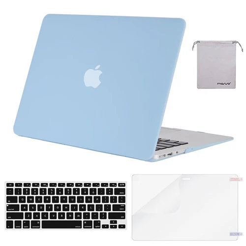 Airy Blue Защитный чехол для ноутбука Mosiso для MacBook Air 13 2013+ силиконовый чехол для клавиатуры/защита экрана/Сумка - Цвет: Airy Blue