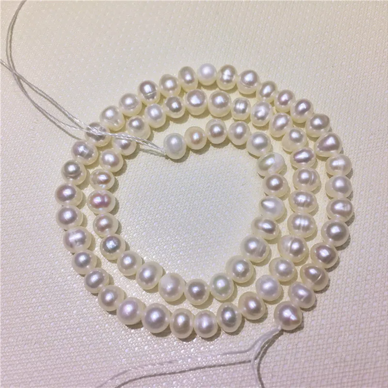 1pcs 4.5-5.5mm natural white pearl chain 34cm shellfish Oyster necklace wholesale beads nature for women gift new | Украшения и