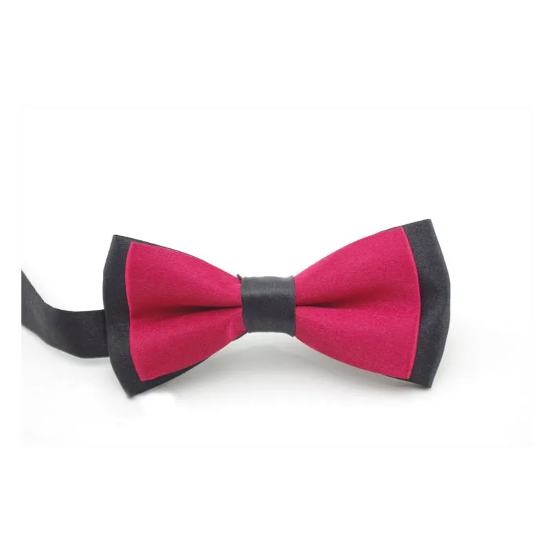 Black Warm Red Wedding Classic Kid Suit Neckwear Baby Boy's Baby Fashion Solid Color Adjustable Bowtie Children Two Tone Pet Dog Cat Bow Tie - Цвет: Black Warm Red