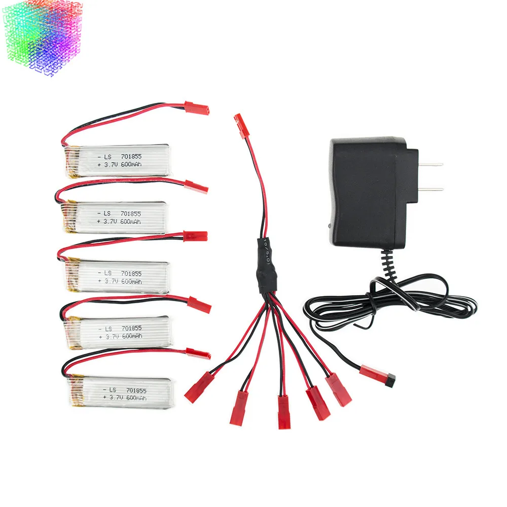 5 шт. Lipo 3 7 в 600 мАч аккумулятор и зарядное устройство для UDI u817 u817a u817c u818a syma s032