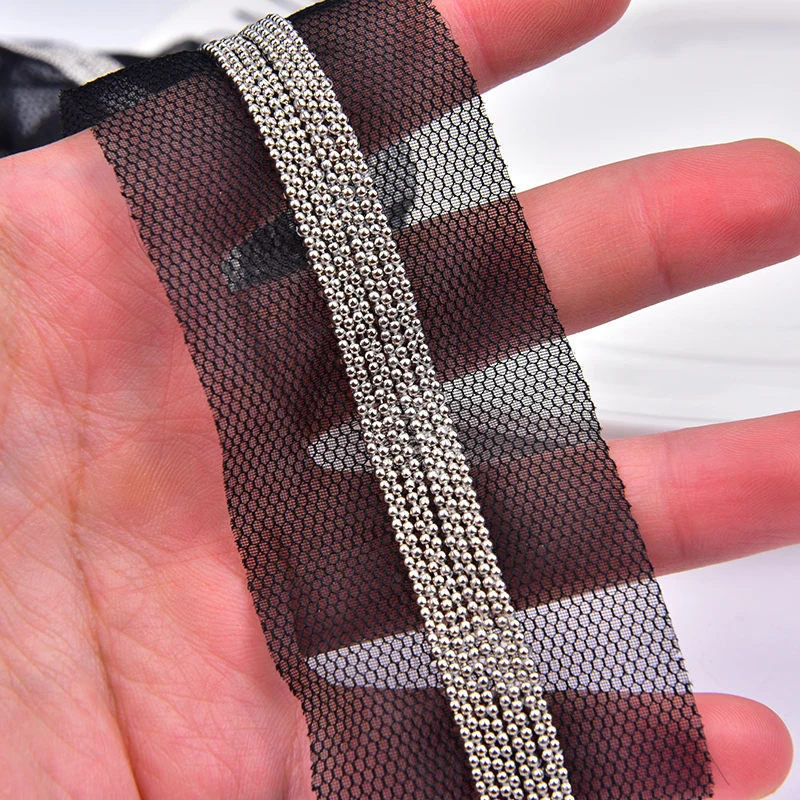 5 ярдов/партия новинка стразы кружевная отделка из бисера модная металлическая