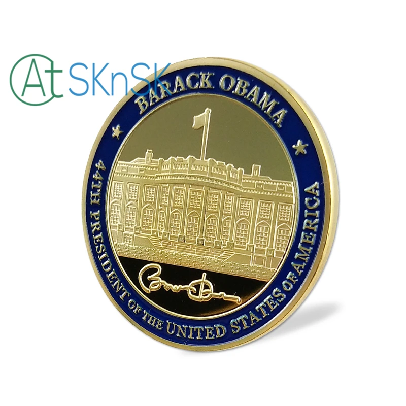 Оптовая продажа золотые металлические монеты Обамы для Америки 44-й президент США