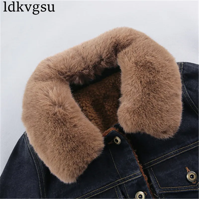 Зимняя джинсовая Толстая теплая куртка ветровка в Корейском стиле Новинка 2020