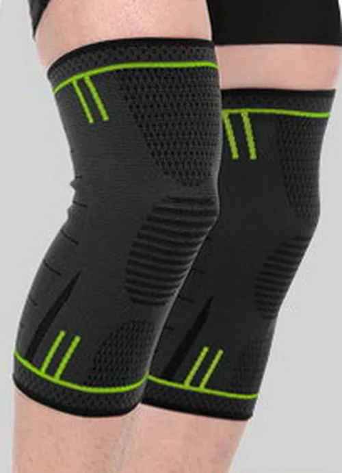 black green AOLIKES 1 пара эластичных наколенников для фитнеса и велоспорта для мужчин и женщин, 3D спортивные баскетбольные наколенники, подтяжки, Компрессионные рукава для бега - Цвет: black green