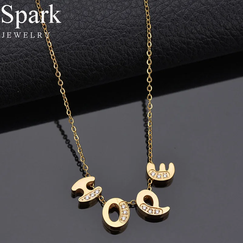 SPARK модное ожерелье из нержавеющей стали маленькая Начальная Подвеска